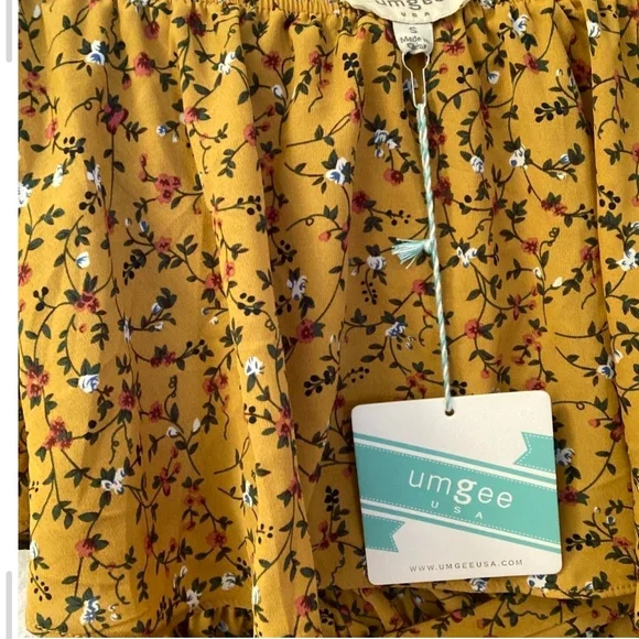 Umgee Mustard Floral Strapless Jumpsuit - Picture 7 of 7